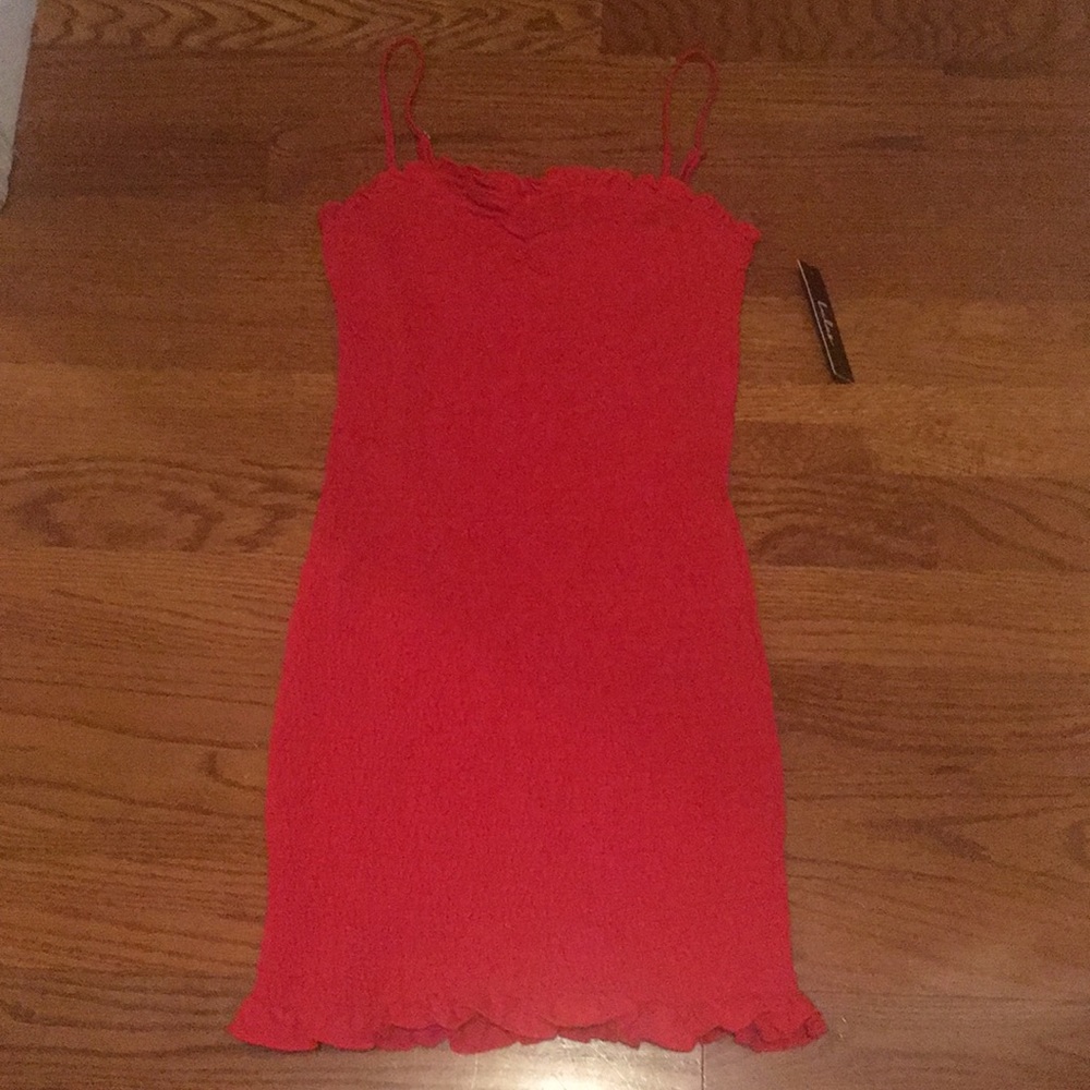 Smock it to me red bodycon dress Lulus